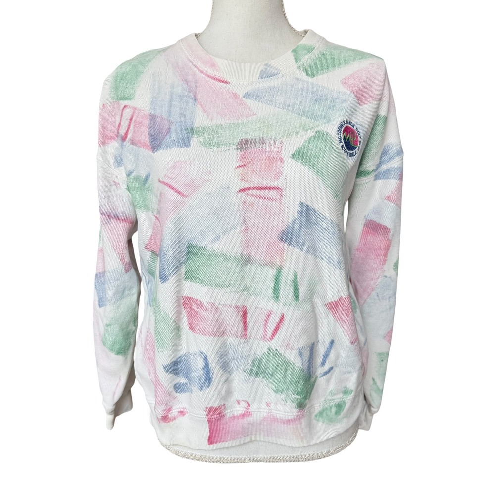 Vintage Fairway Blues McCormick Ranch Golf Club Sweatshirt Pink Green Abstract M